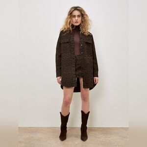 Oversize Leopard Jean Shacket